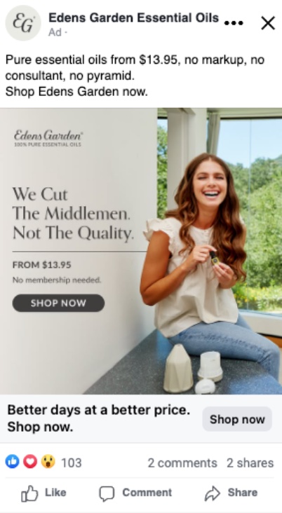 We cut the middlemen ad